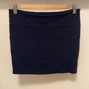Navy bandage mini skirt